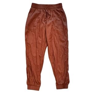 A New Day High-Rise Ankle Jogger Pants Lyocell-Cotton Pockets Cocoa Brown Size S
